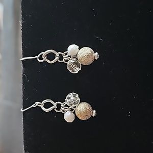 Multi-Color Dangle Silver Earrings Box A/1